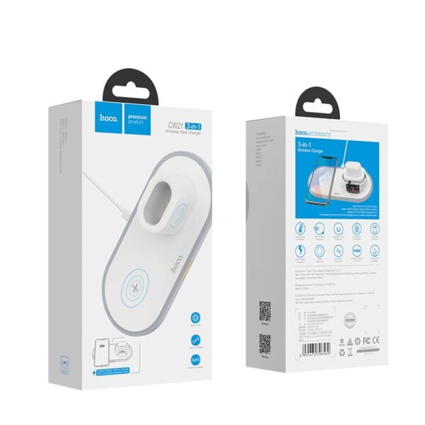 Hoco Wireless charger CW21 Wisdom 3-in-1 tabletop charging dock