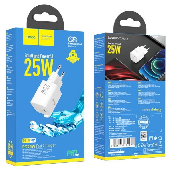 Hoco Wall charger “N19 Rigorous” PD25W EU set with cable