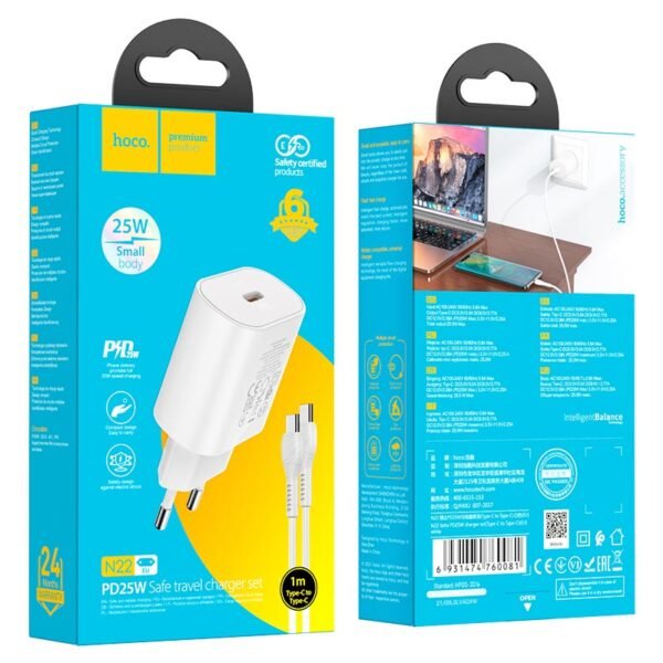 Hoco Wall charger “N22 Jetta” PD25W EU set with cable