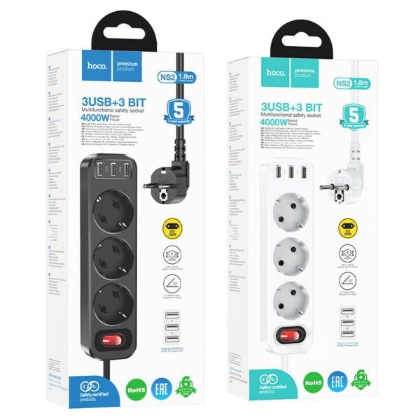 Hoco Extension socket “NS2” EU