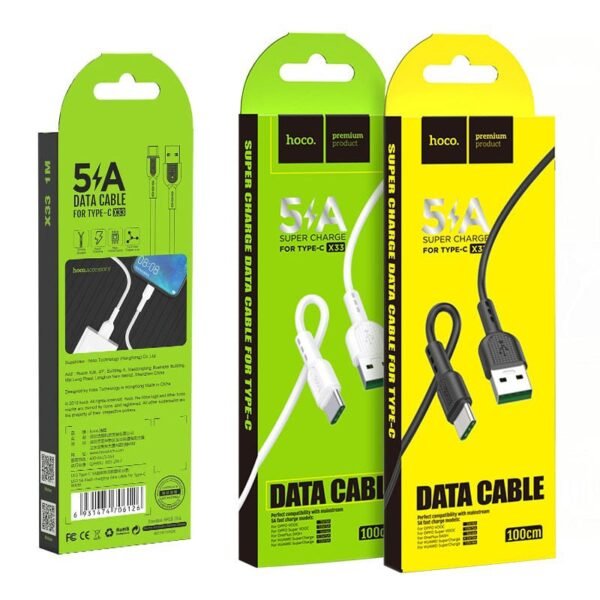 Hoco Cable USB to Type-C 5A “X33 Surge” charging data sync
