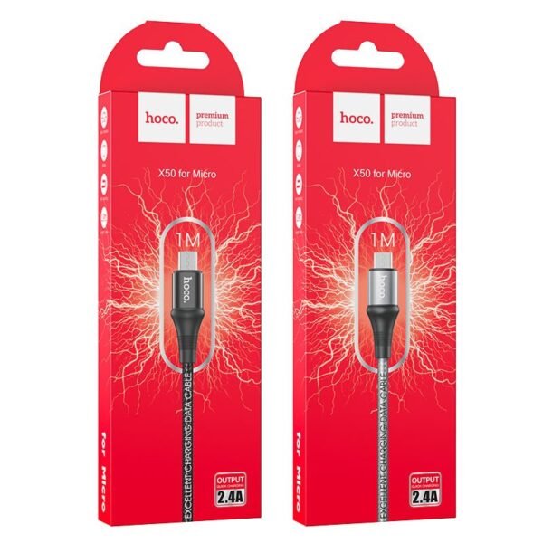 Hoco Cable USB to Type-C “X50 Excellent” charging data sync Gray