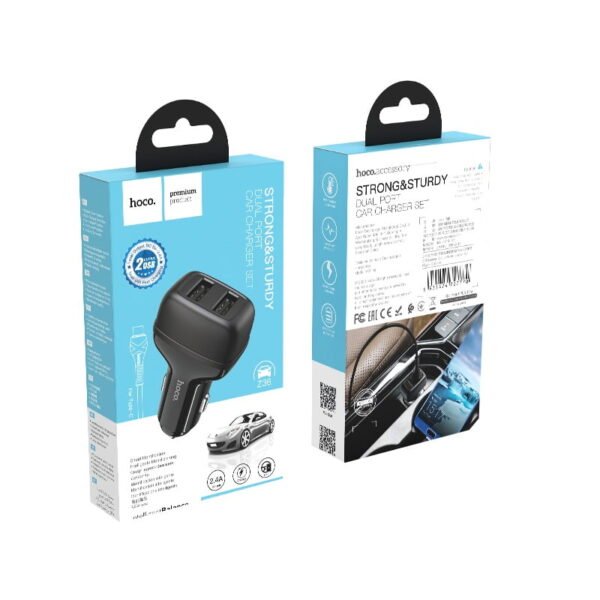 Hoco Z36 Leader dual port car charger set