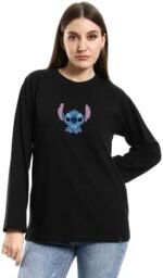 Defect Women\'s Oversized T-Shirt With Printed Sleeves Black