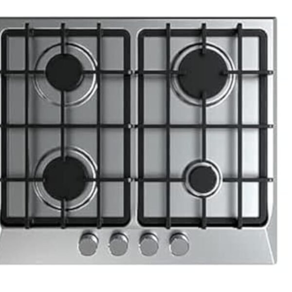 Fresh HAFR60CMSC1 Stainless Steel Built-in Hob, 4 Gas Burners, 60 x 60 cm - Black and Silver