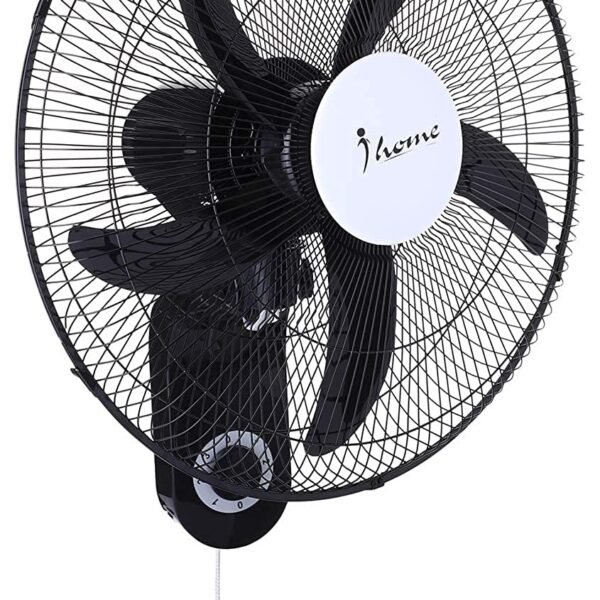 I Home IW618 Wall Fan, 18 Inch, 6 Blades - Black