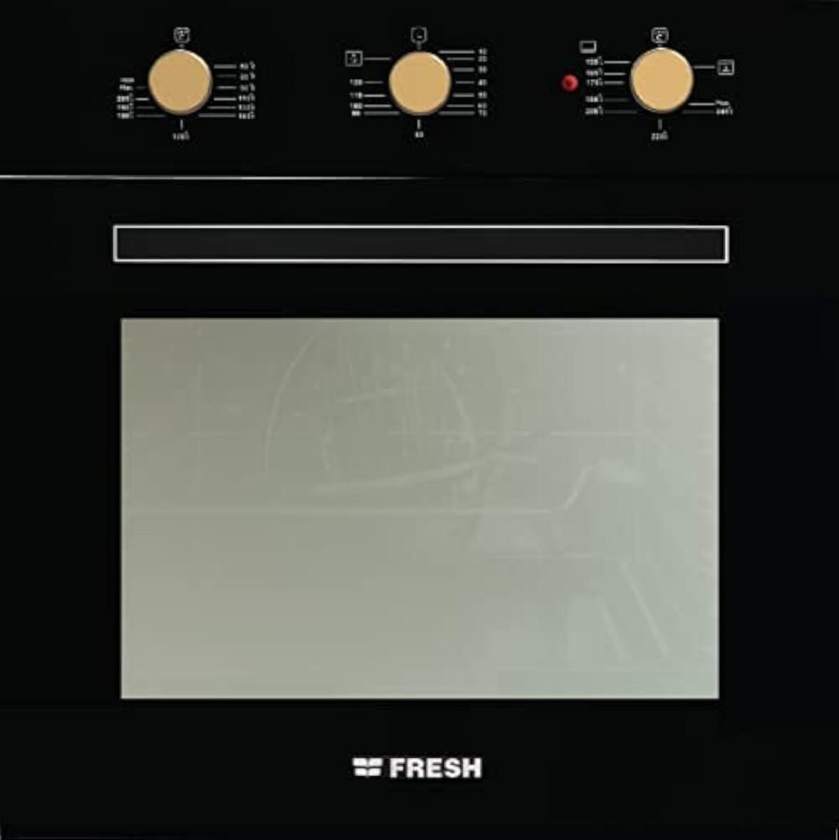 Fresh GEOFR60CMBG Stainless Steel Built-in Gas Oven with Hydraulic Door, 56 Liters - Black - Image 1