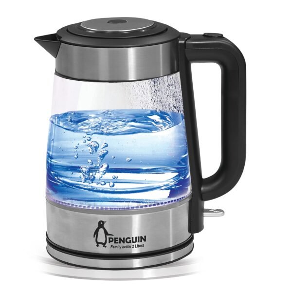 Penguin Family Glass Kettle 2L-2200W-Black