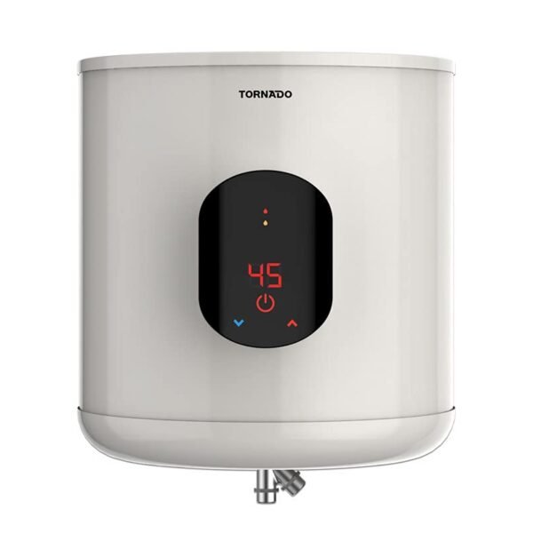 Tornado EWH-S35CSE-F Electric Water Heater with Digital Screen, 35 Liters - Off White