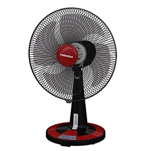TORNADO Desk Fan 16 Inch 4 Blades Black x Red TDF16D