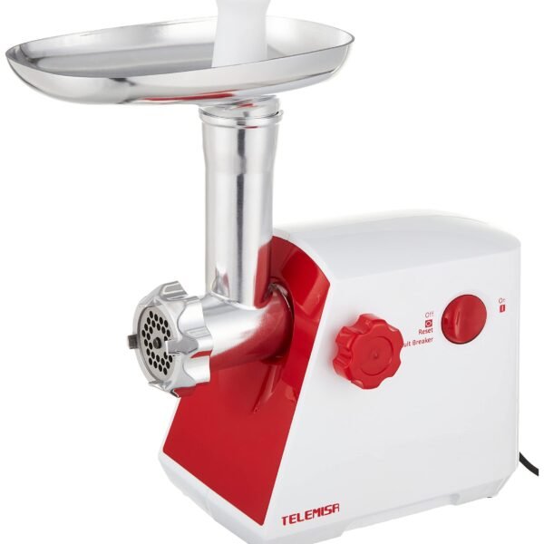 Telemisr - meat grinder - white color - copper motor, automatic stop in case of hardness, mincing meat and making sausage - taj-1800