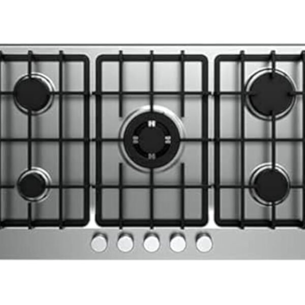 Fresh HAFR90CMS Stainless Steel Built-in Hob, 5 Gas Burners, 60 x 90 cm - Black and Silver