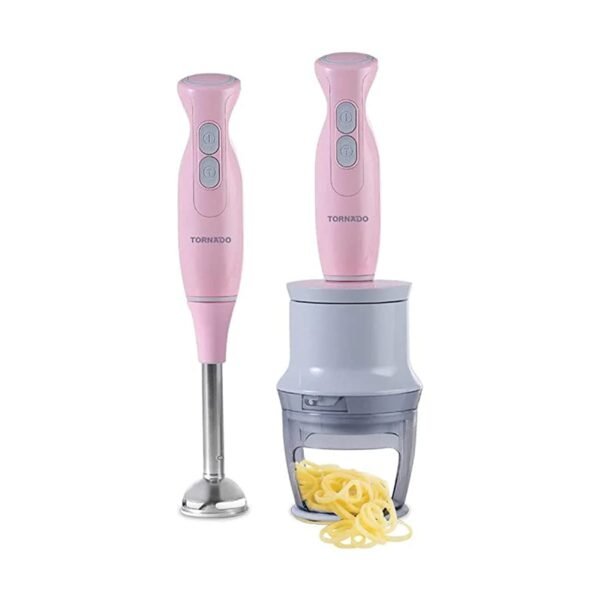 TORNADO Hand Blender 1000 Watt With Stainless Steel Blades In Pink Color THB-1000ER