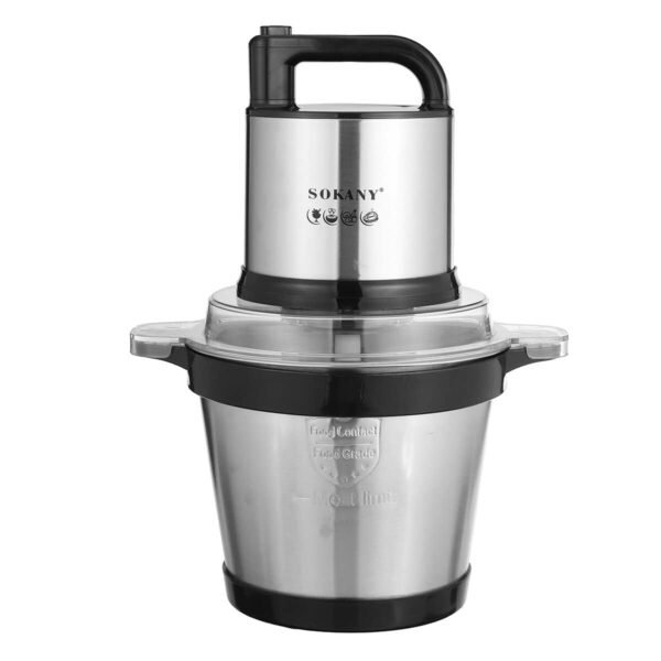 Sokany chopper & grinder with stainless body/4 l / 800 w - (sk-7028) Silver SK-7028